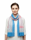 Fabtone Kalamwri Printed 100% Soft Cotton Scarf/Stole for Women’s 100x180 cms Blue Pink, Summer Style