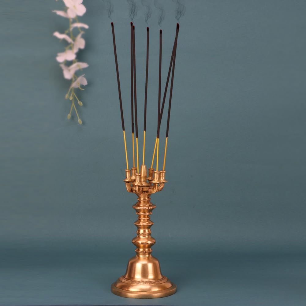 Artvarko™ Brass Agarbatti Stand Incense Holder Burner Idol Statue for Home Décor Mandir Temple Gift Showpiece 7 Inch