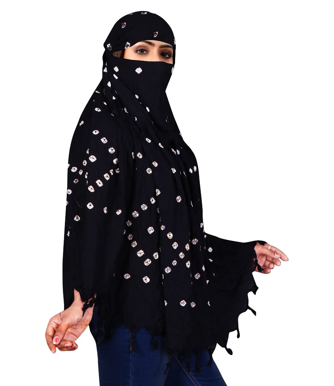 VASTTRAM Women's Pure Cotton Long Scarves Scarf Cum Mask usable for Driver Anti Pollution Full Face Cover With UV Sun Rays Protection