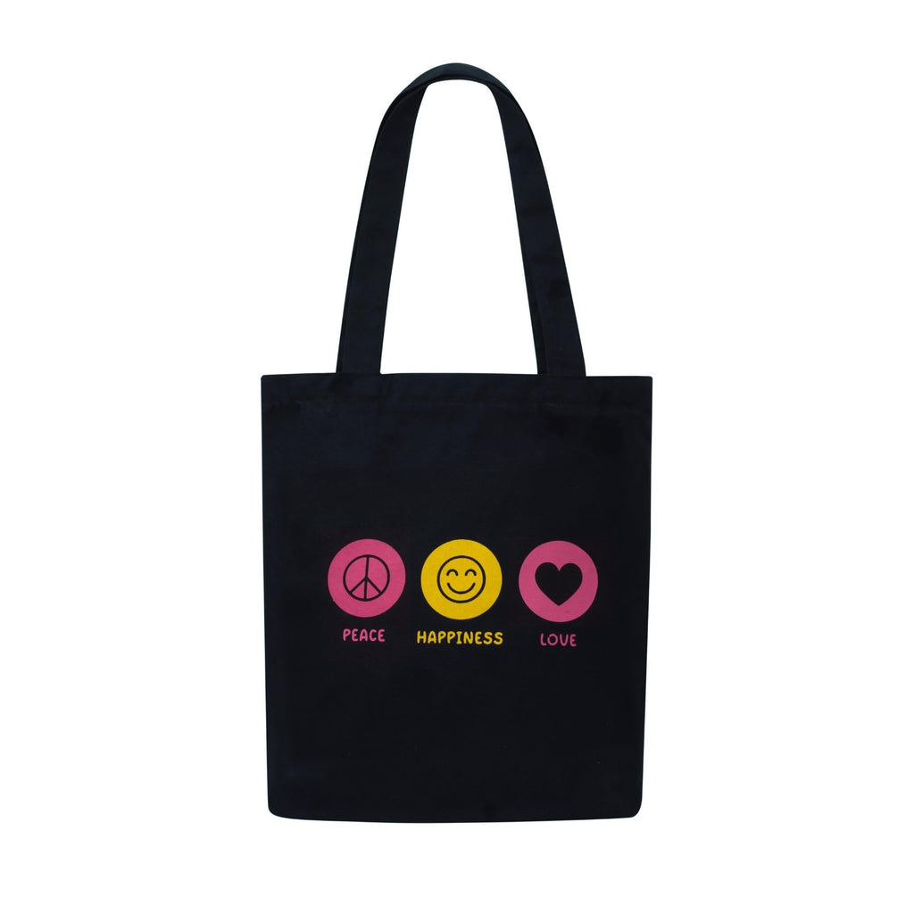 DOODLE Unisex Eco-Friendly Reusable Cotton Canvas Tote Bag | Inner & Outer Zip Pockets | Ideal for Travel, Shopping, College & Office Use | Three Essentials