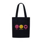 DOODLE Unisex Eco-Friendly Reusable Cotton Canvas Tote Bag | Inner & Outer Zip Pockets | Ideal for Travel, Shopping, College & Office Use | Three Essentials