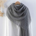 CrossKulture Crinkled PolyCotton Scarf for Women - 180 x 90 cm Stole for Women | PolyCotton Scarf for Summers, Head Cover for Women | Lightweight Scarf for Women | Women Accessory (Grey)