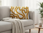 Furnistitchs Premium Decorative Throw Cushion Pillow Cover Boho Home Decor - Living Room Bedroom Couch Sofa Cushion Covers 16 inch x 16 inch (2, Mustard Zigzag)