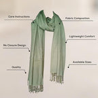 Graziemille Pure Pashmina For Women GREEN LARGE