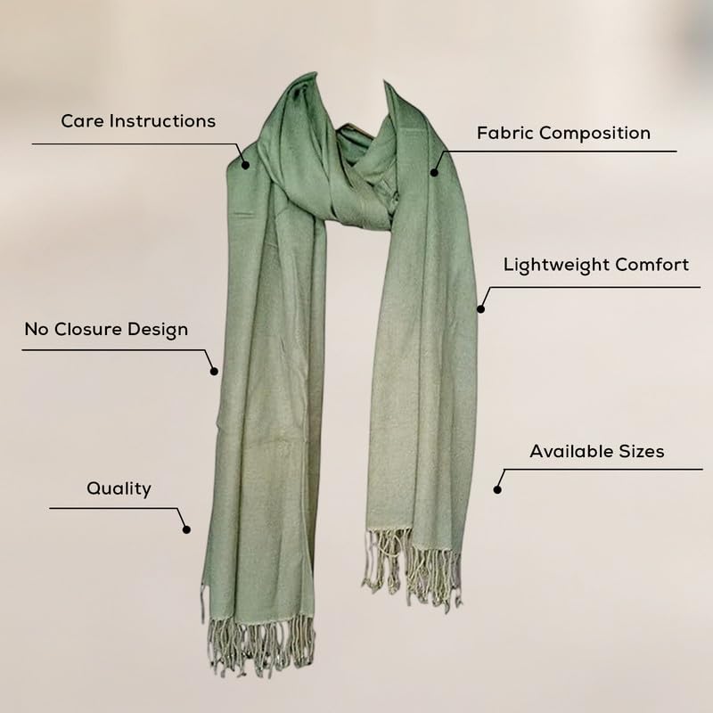 Graziemille Pure Pashmina For Women GREEN LARGE