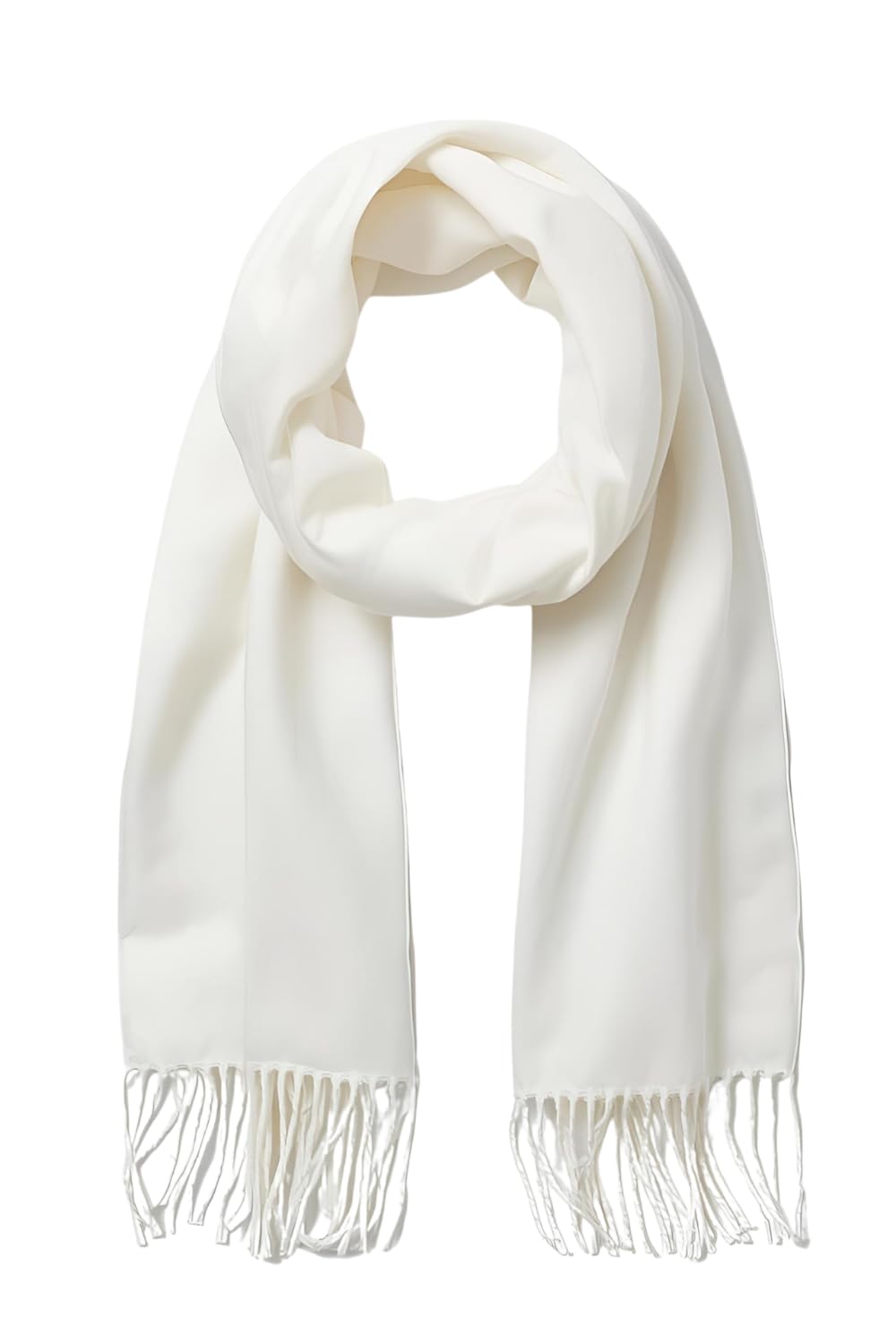 FM Trends Stylish Plain Scarf for Women & Girls | Solid Color Stole, Dupatta, Shawl | Elegant Ladies Accessory (white, 1.8 meters)
