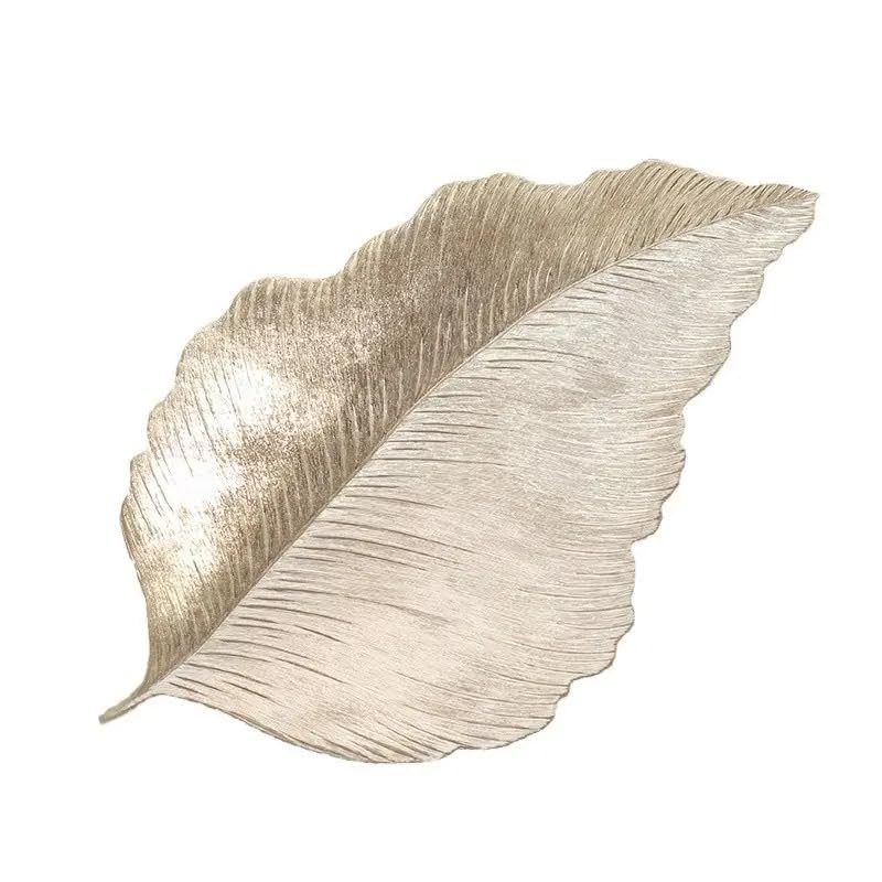 Table Placemats 8pcs Elegant Light Golden Color with Stunning 3D Embossed Design | Durable, Waterproof & Stylish Dining Decor (Tropical Monstera, Pack of 8) Kafalo