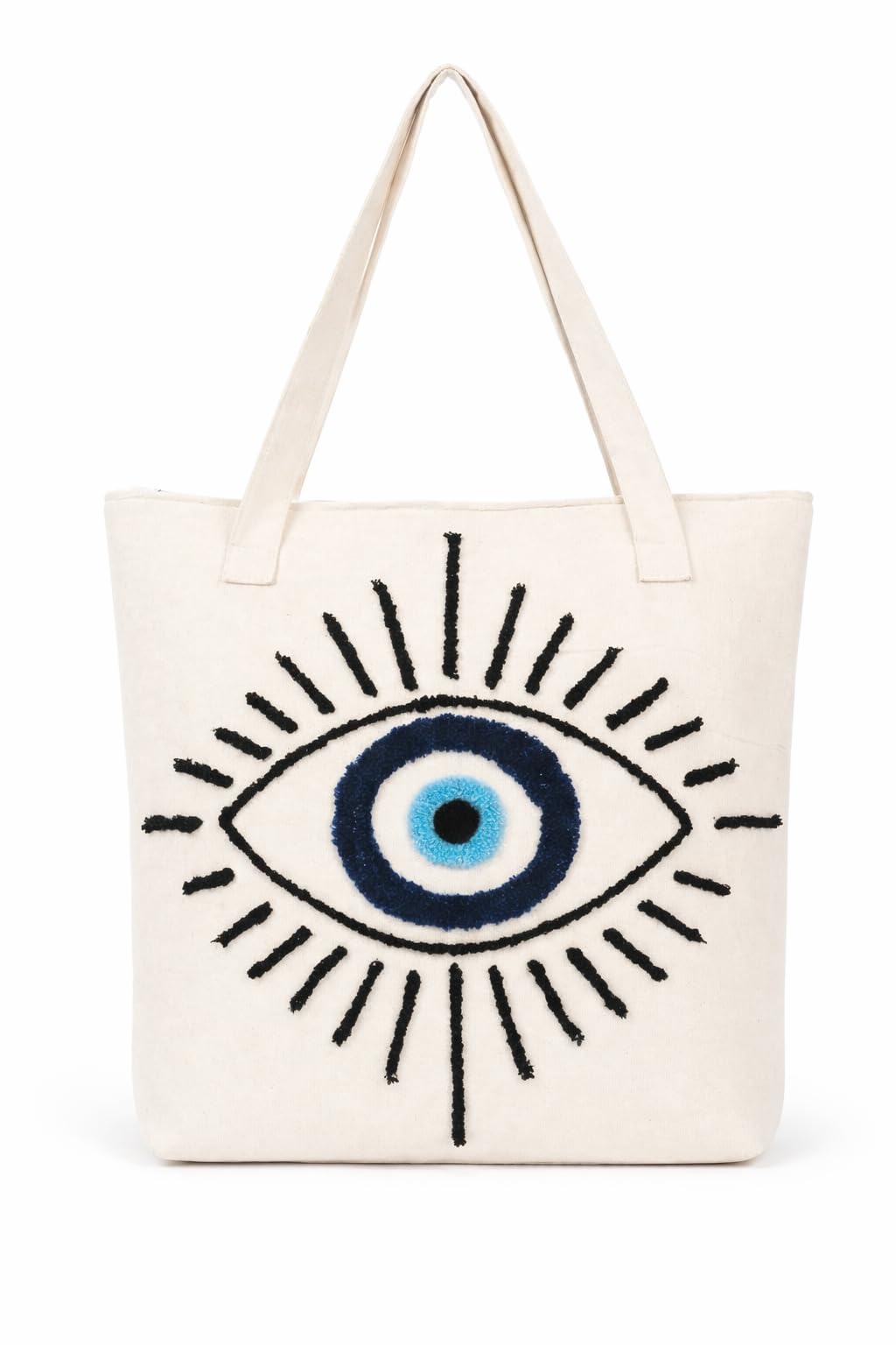 ABSTRACT INDIA Handcrafted Shoulder Tote Bag with Zipper Closure | Cotton Canvas Breathable fabric | Travel, Office, College & Daily Use Tote Bag for Women