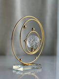 Gold Metal Decorative Sculpture with Crystal Beads, 24 cm