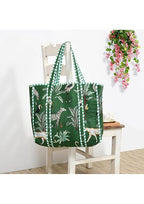 Yda fashion Quilted Cotton Tote Bag for Women & Men, 3 Layer Shopping Bag, Printed Reusable Grocery Tote, Lightweight Multipurpose Shoulder Handbag for Daily Use