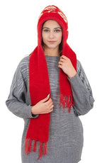 KmCho Red Woolen Muffler for Women - Soft Warm Winter Scarf - Stylish & Cozy - (Pack of 1)