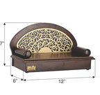 CREATA POOJAGHAR® Vaastu Handcrafted Wooden Asana with Golden Design | Dev Chowki Home Mandir | Perfect for Pooja Room | Home | Office | Wall Mounted Hanging | Made with MDF Material