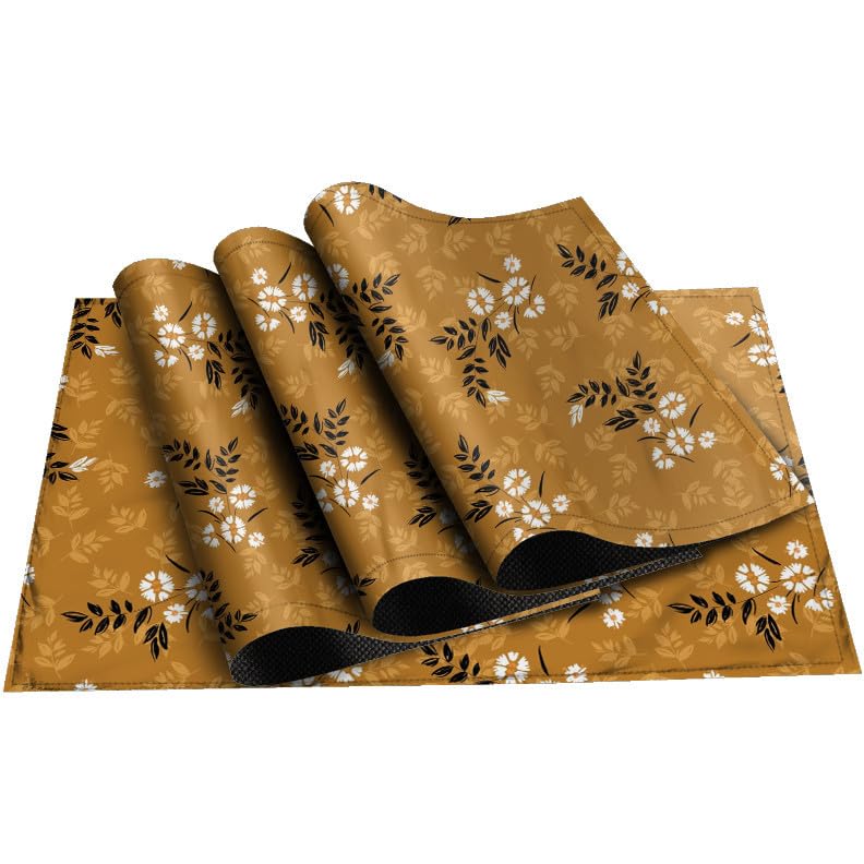 Furnishya Dining Table Mats 4 Pieces - Elegant & Machine Washable Table Mats Set of 4 - Decorative Accessories for Daily Use Dining Kafalo