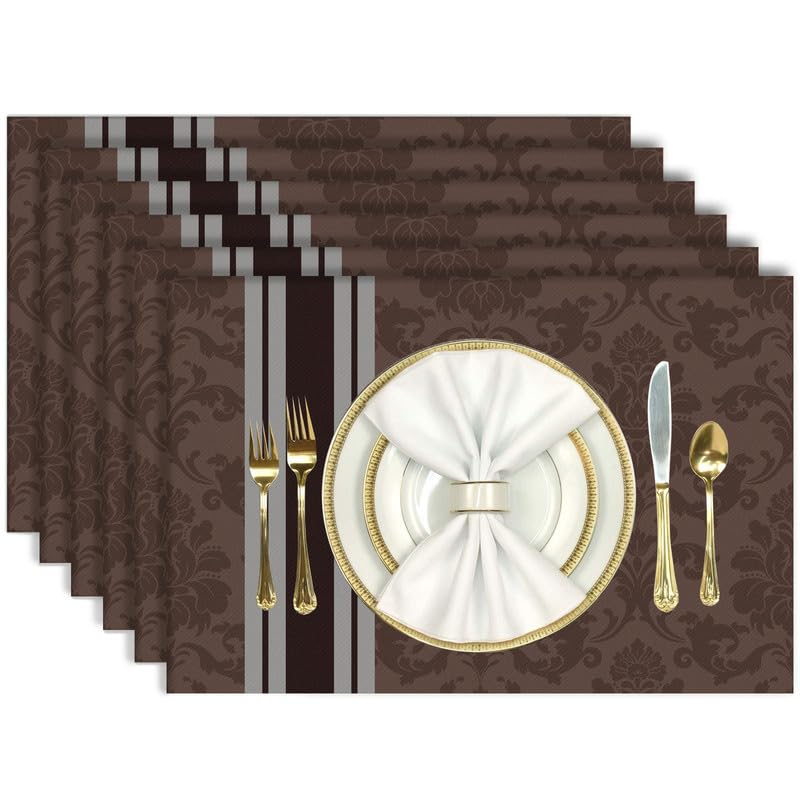 Furnishya Dining Table Mats Set of 6- Elegant & Machine Washable Dining Table Mats 6 Pieces - Decorative Accessories for Daily Use Kafalo