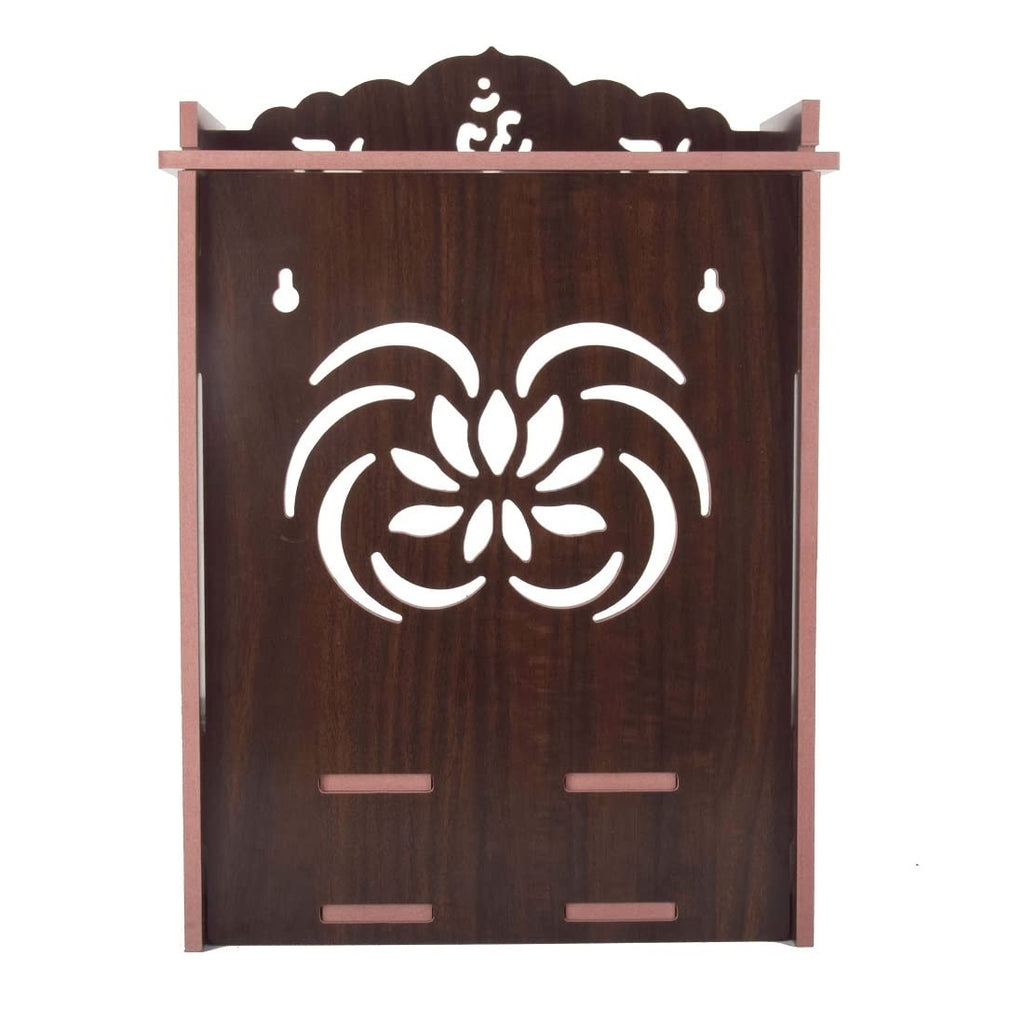 nexat MDF Wooden Temple with Door Design | Compact Mandir for Worship & Home Decoration (392)