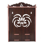 nexat MDF Wooden Temple with Door Design | Compact Mandir for Worship & Home Decoration (392)
