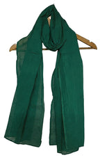 Pure Cotton Scarf Stole for Women, 175 x 100 cm, Lightweight, Versatile, Multiple Colours (Dark Green)