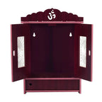 Lakhaji Christian Wooden Wall Hanging Temple for Home and Shop,Office and Home showpiece Temple (Maroon-3)