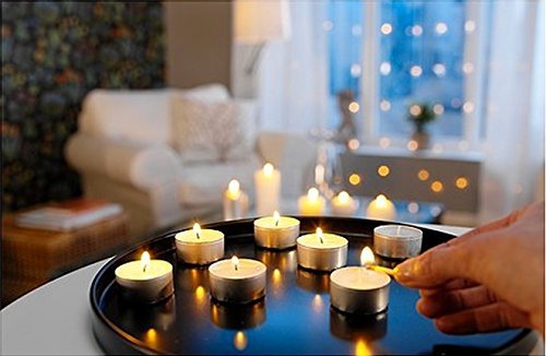 Homesake® Tea Light Candles Pack of 100, Unscented Long Burning Smokeless White Wax Candles for Diwali Decoration, Home Décor, Candle Holders, Spa, Meditation & Romantic Lighting