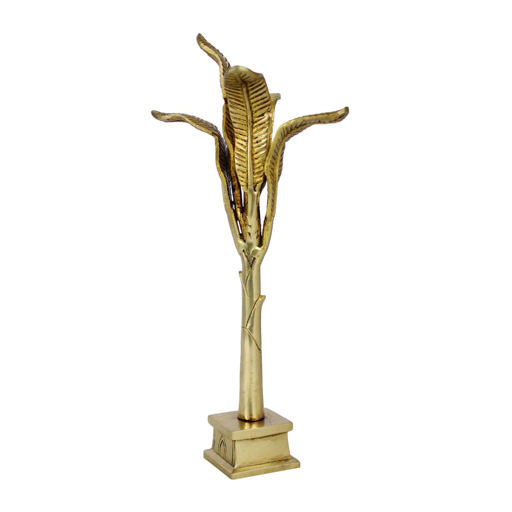 ARTVARKO Brass Traditional Banana Tree for Pooja Mandir Home Office Vastu Remedies Decoration Festival Gifts and Decor 10 Inches