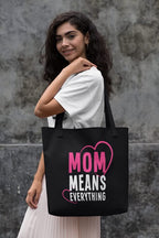 TheYaYaCafe® Mother’s Day Printed Canvas Cotton Black Tote Bag with Zipper | Gift for Mom | Lightweight & Multipurpose Shopping Bag