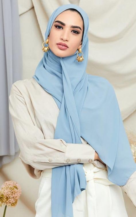 URSHIA Georgette Hijab Pack of 5 - Diamond and Malaysian Georgette (Pack of 5 - H)