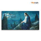 VIBECRAFTS Jesus in the Gethsemane Garden Premium Canvas Wall Painting With Frame for Living Room Drawing Room Home|Office|Gift (PTVCH_2218)
