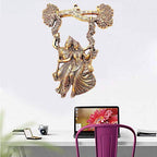 KridayKraft Radha Krishana Murti on Swing Jhula Metal Statue Gold Antique Finish So Looks Very Beautiful for Decor Your Home,Office Walls,Showpiece Figurines,Religious Idol Gift Article...