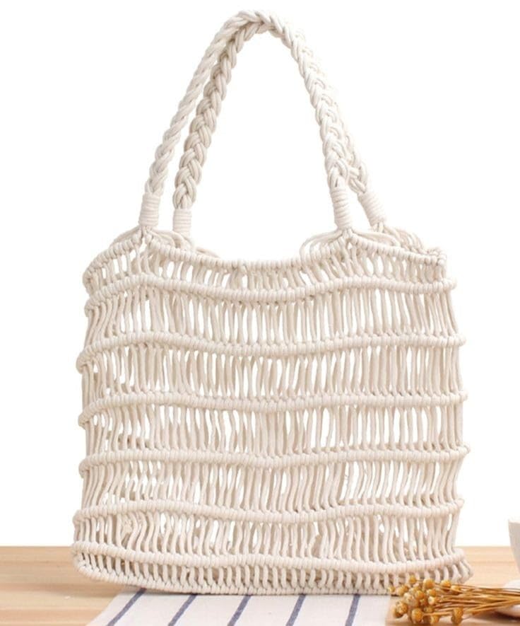 HIBA Macramé fruit bag Eco-friendly shopping bag Reusable bag Handmade grocery tote Cotton macramé market bag Bohemian style bag Sustainable shopping solution Durable and stylish fruit bag