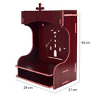 Lyrics creation Fully Handmade Beautiful Small Wooden Home and Office Temple/Pooja Mandir Foldable Wooden Mandir for Wall Decor as Office & Home (brown)