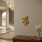 KridayKraft Flying Horse Metal Statue For Wall Hanging Decor,Living Room Decor,Flying Angel Horse Statue Pegasus Animal Feng Shui Decorative, 5.91 Inch
