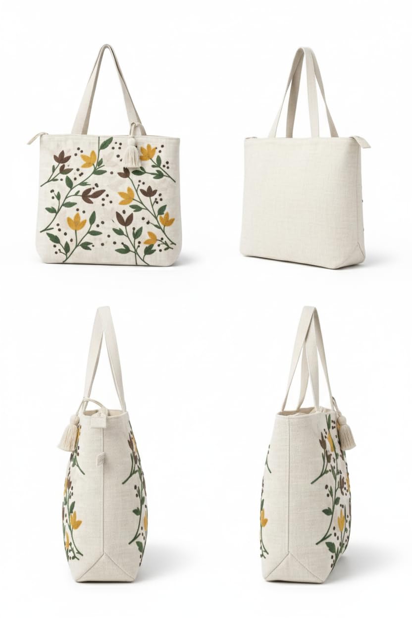 OLL OO LA LA BEAUTY Canvas Tote Bag for Women | Tote Bag | Pinterest Shoulder Bag | Cotton Shoulder Bag | Boho Tote Bags | Casual Daily Use Handbag for Office, College, Shopping & Travel - DGSN-14