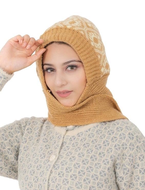 KmCho Beige Woolen Muffler for Women - Soft Warm Winter Scarf - Stylish & Cozy - (Pack of 1)