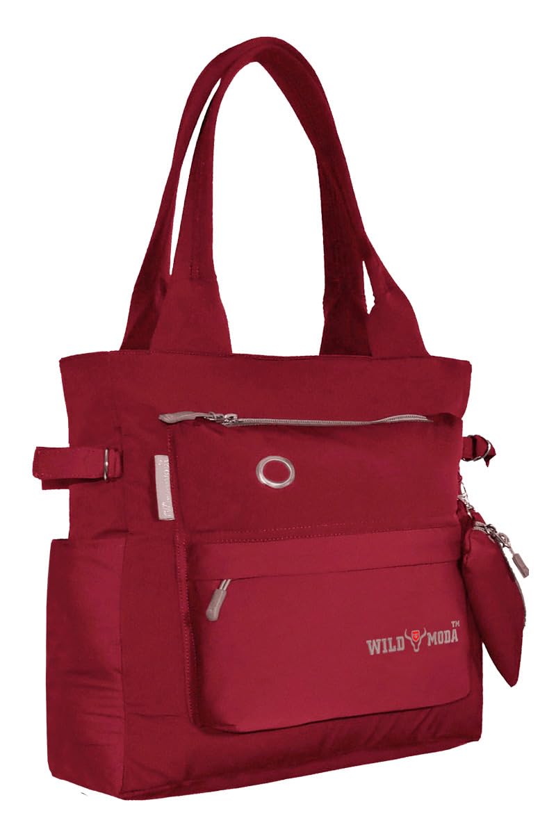 WILD MODA College and Office Tote Bag for Girls and Women (Red)