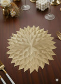 Table Placemats 8pcs Elegant Light Golden Color with Stunning 3D Embossed Design | Durable, Waterproof & Stylish Dining Decor (Sun Petal, Pack of 8) Kafalo
