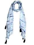 DESI BUTIK Splendid Muslin Tie-Dye Printed Blue Everyday Light-weight Scarves/Stoles for Women SCARF95