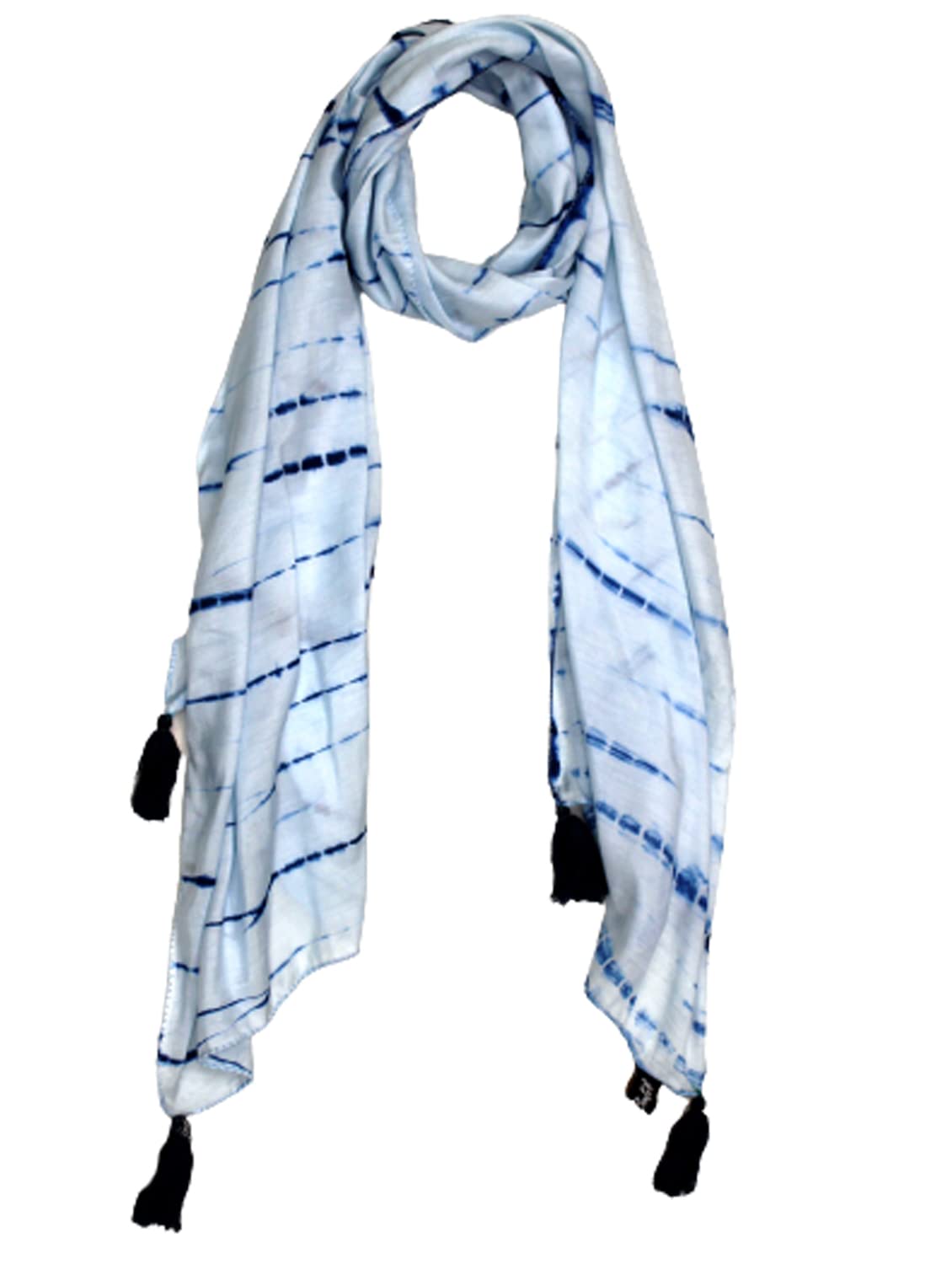 DESI BUTIK Splendid Muslin Tie-Dye Printed Blue Everyday Light-weight Scarves/Stoles for Women SCARF95