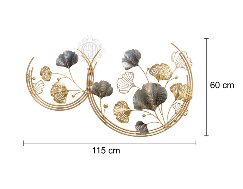 DSH CRAFTING YOUR CURIOSITY Dsh Metal Wall Decor Wall Art Sculpture Handcrafted Moon Cut Rings Flower Wall Art For Living Room (Size 45X24 Inch) (Multi)
