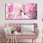 VIBECRAFTS Canvas Paintings for Living Room Drawing Room Beautiful White Horse Premium Wall Painting Fitted with Wooden Frame for Home|Office|Gift(PTVCH_2287)