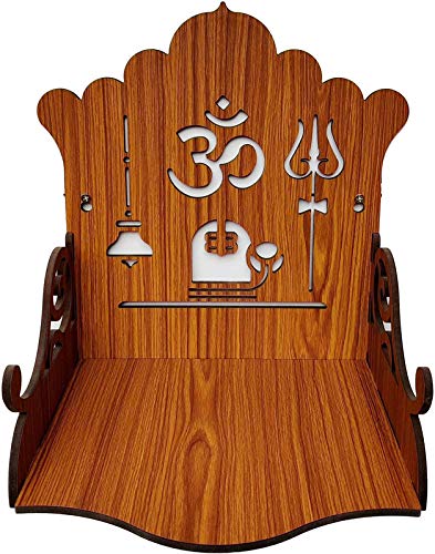 SSI Wooden Mandir for Pooja Home Decoration Wall Mounted Beautiful Temple