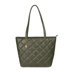 Mochi Women's Green Stylish Faux Leather Tote Bag (66-365)