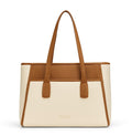 Fargo Urbane Ivory Tote Bag for Women | Large Vegan Leather Handbag with 16-Inch Laptop Compartment, RFID Pockets, Zip Closure | Stylish Office, Travel Tote | Made in India (Ivory)