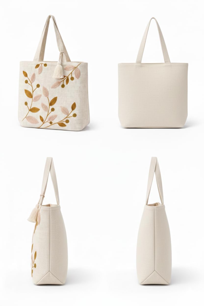 OLL OO LA LA BEAUTY Canvas Tote Bag for Women | Tote Bag | Pinterest Shoulder Bag | Cotton Shoulder Bag | Boho Tote Bags | Casual Daily Use Handbag for Office, College, Shopping & Travel - DGSN-13