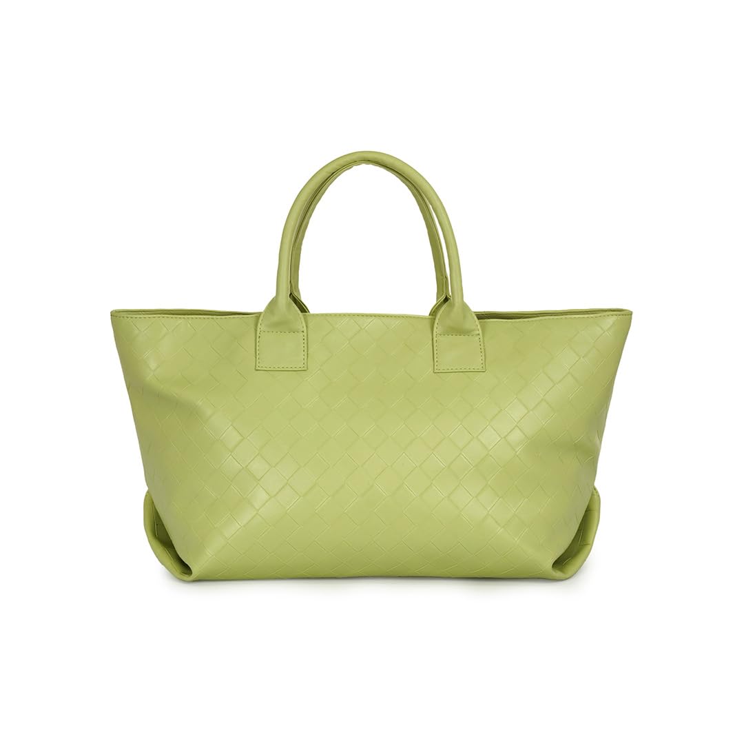 Nautica Women's Large Tote Bag | Durable PU with Quilted Design & Padded Grab Handles Ladies Shoulder Bag | Premium Spacious Handbag with Magnetic Closure for Girls | Green