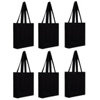 CrownLit Large Cotton Tote Bag, 40 x 37.5 cm, Durable, Carry up to 15-20 kg, Multiple Uses, Eco-Friendly Material, 300GSM Thick Fabric Quality, Set of 6