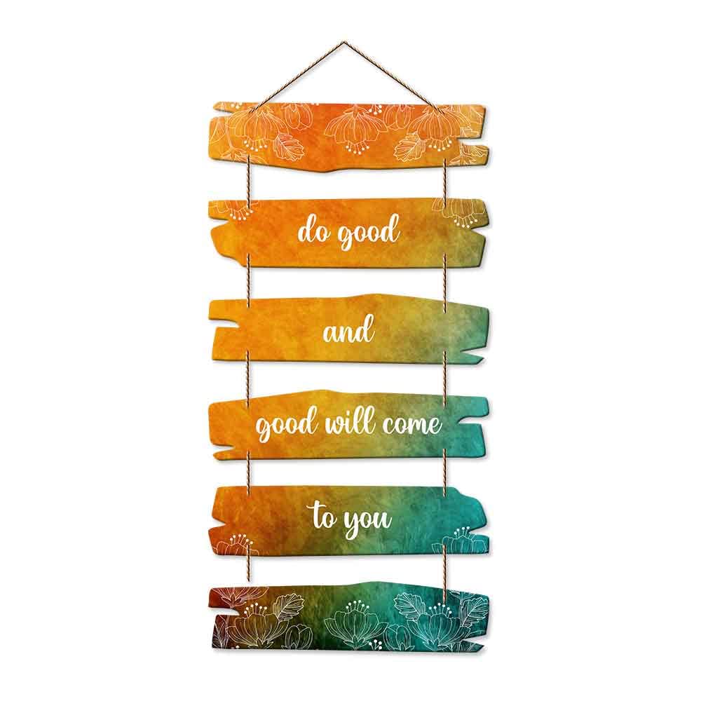 Artvibes Decorative Wall Hanging Wooden Art Decoration item for Living Room | Bedroom | Home Decor | Gifts | Quotes Decor Item | Wall Art For Hall | Mdf Wall Decoration, Set of 6 (WH_3225NR)