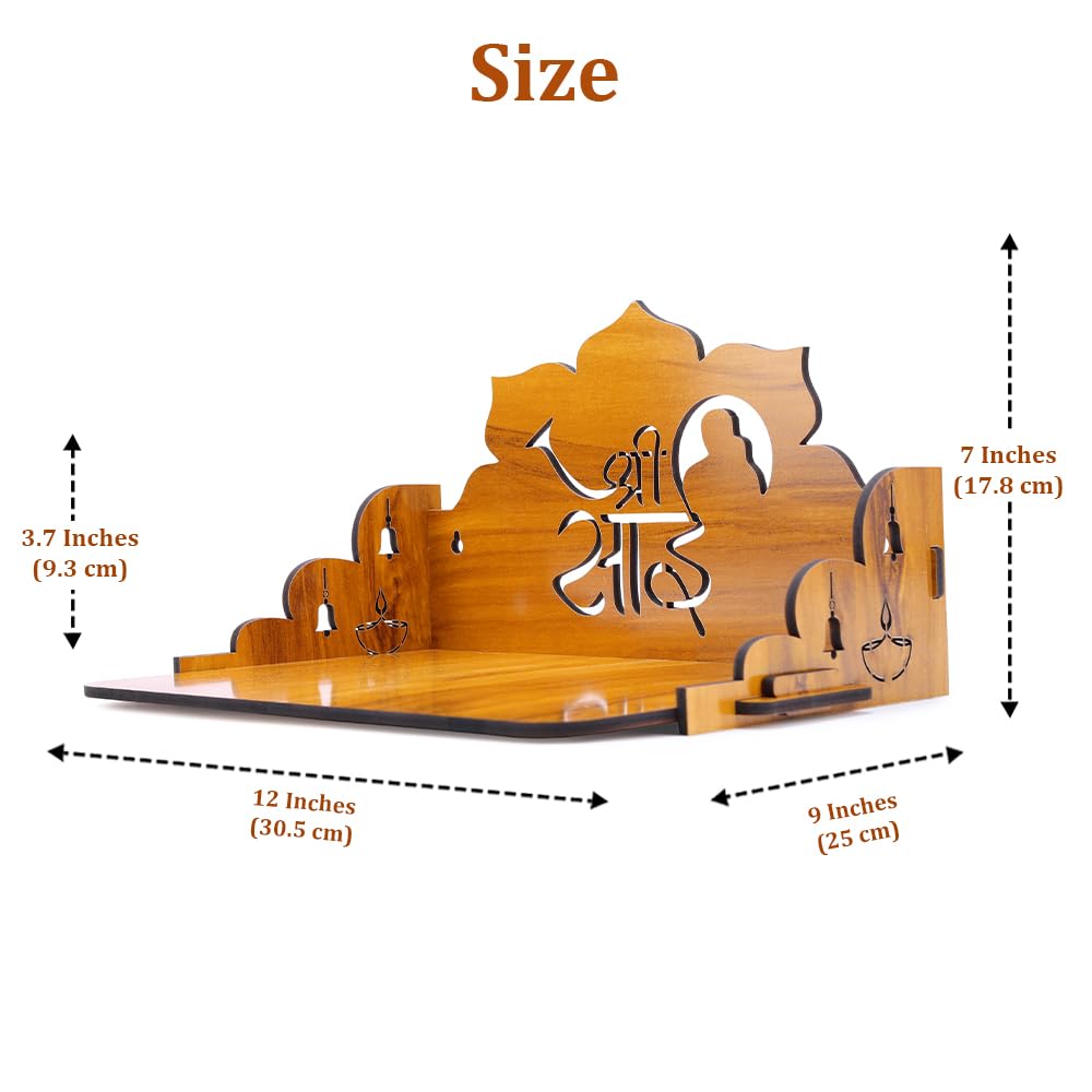 Sehaz Artworks Pooja Mandir for Home | Pooja Stand for Home | Wooden Mandir | Temple | Wooden Temple | Puja | Wall Mounted