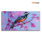 VIBECRAFTS Canvas Paintings for Living Room Drawing Room Bird With Nature Abstract Design Canvas Wall Painting Fitted With Wooden Frame for Home | Office | Gift (PTVCH_2438)