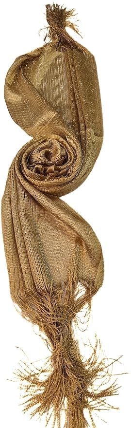 Zen Women's Fashionable Shiny Netted Scarf (Gold)