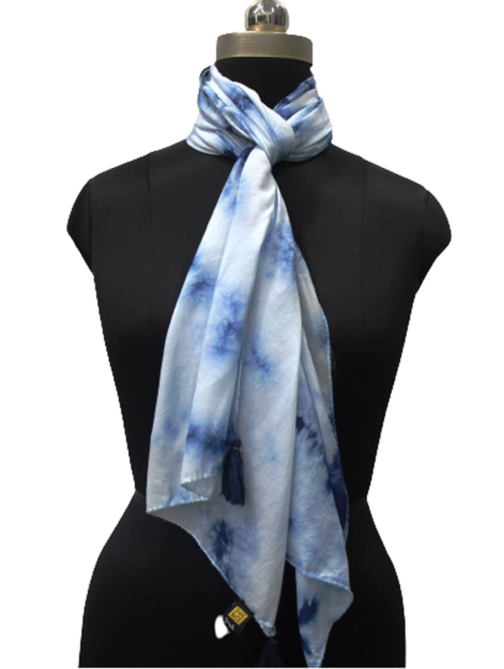 DESI BUTIK Alluring Muslin Tie-Dye Printed Dark Blue Everyday Light-weight Scarves/Stoles for Women SCARF101